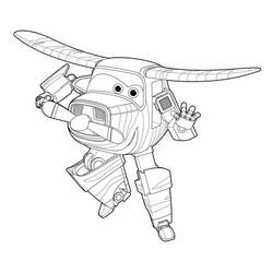 着色页: Super Wings - 免费可打印着色页