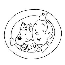 着色页: Tintin (卡通和动画节目) #25709 - 免费可打印着色页