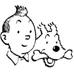 着色页: Tintin (卡通和动画节目) #25712 - 免费可打印着色页