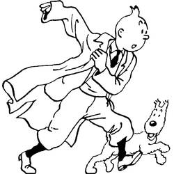 着色页: Tintin (卡通和动画节目) #25713 - 免费可打印着色页