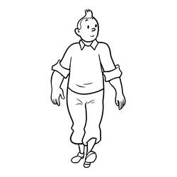 着色页: Tintin (卡通和动画节目) #25720 - 免费可打印着色页