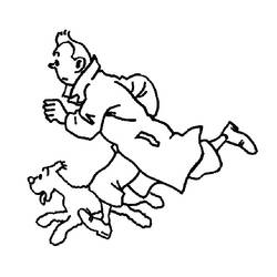 着色页: Tintin (卡通和动画节目) #25729 - 免费可打印着色页