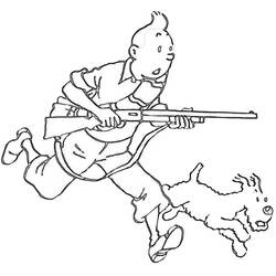 着色页: Tintin (卡通和动画节目) #25754 - 免费可打印着色页