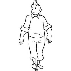 着色页: Tintin (卡通和动画节目) #25771 - 免费可打印着色页