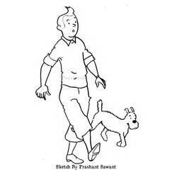 着色页: Tintin (卡通和动画节目) #25781 - 免费可打印着色页