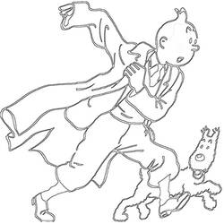 着色页: Tintin (卡通和动画节目) #25814 - 免费可打印着色页
