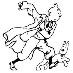 着色页: Tintin (卡通和动画节目) #25856 - 免费可打印着色页
