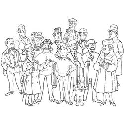 着色页: Tintin - 免费可打印着色页