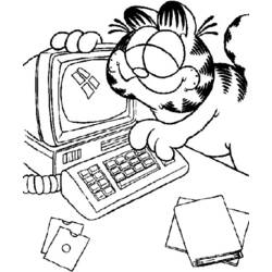 着色页: 加菲猫 (动画片) #26210 - 免费可打印着色页