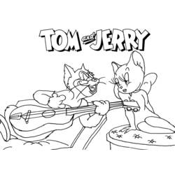 着色页: 汤姆和杰瑞 (动画片) #24327 - 免费可打印着色页