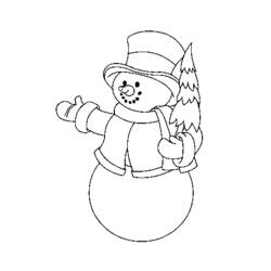 着色页: 雪人 (人物) #89472 - 免费可打印着色页