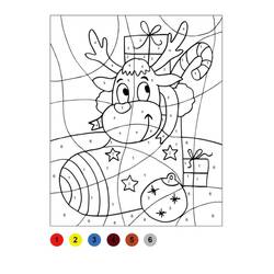 着色页: 圣诞魔法涂色 (按数字着色) #200727 - 免费可打印着色页