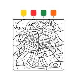 着色页: 圣诞魔法涂色 (按数字着色) #200741 - 免费可打印着色页