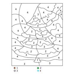 着色页: 圣诞魔法涂色 (按数字着色) #200743 - 免费可打印着色页