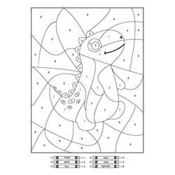 着色页: 恐龙按数字着色 (按数字着色) #177961 - 免费可打印着色页