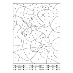 着色页: 恐龙按数字着色 (按数字着色) #177962 - 免费可打印着色页