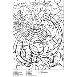 着色页: 恐龙按数字着色 (按数字着色) #177966 - 免费可打印着色页