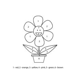 着色页: 花朵按数字着色 (按数字着色) #177984 - 免费可打印着色页