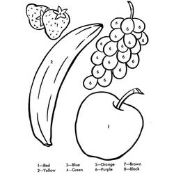 着色页: 水果按数字着色 (按数字着色) #178002 - 免费可打印着色页