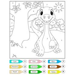 着色页: 魔法恐龙 (按数字着色) #216738 - 免费可打印着色页
