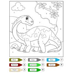着色页: 魔法恐龙 (按数字着色) #216743 - 免费可打印着色页