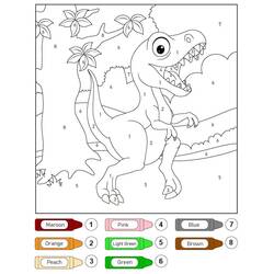 着色页: 魔法恐龙 (按数字着色) #216744 - 免费可打印着色页