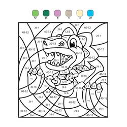 着色页: 魔法恐龙 (按数字着色) #216761 - 免费可打印着色页
