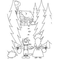 着色页: 汉塞尔与格雷特 (童话和故事) #214171 - 免费可打印着色页