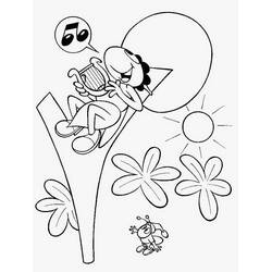 着色页: 蚱蜢和蚂蚁 (童话和故事) #191449 - 免费可打印着色页