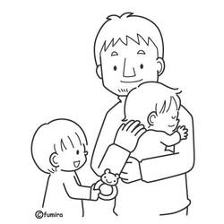 着色页: 爸爸 (家人和朋友) #103775 - 免费可打印着色页