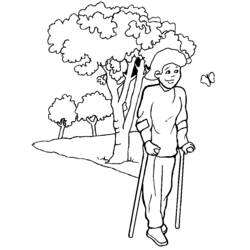 着色页: 残疾人 (家人和朋友) #98426 - 免费可打印着色页
