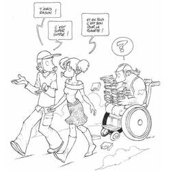 着色页: 残疾人 (家人和朋友) #98438 - 免费可打印着色页