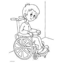 着色页: 残疾人 (家人和朋友) #98445 - 免费可打印着色页