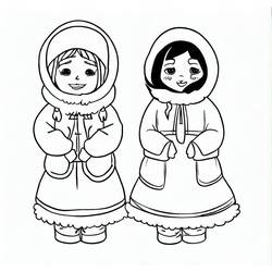 着色页: 爱斯基摩人 - 免费可打印着色页