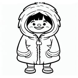 着色页: 爱斯基摩人 (家人和朋友) #191305 - 免费可打印着色页
