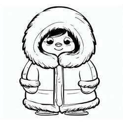 着色页: 爱斯基摩人 (家人和朋友) #191307 - 免费可打印着色页