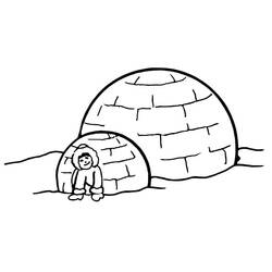 着色页: 爱斯基摩人 (家人和朋友) #191315 - 免费可打印着色页