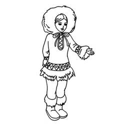 着色页: 爱斯基摩人 (家人和朋友) #191316 - 免费可打印着色页