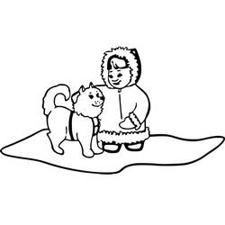 着色页: 爱斯基摩人 (家人和朋友) #191318 - 免费可打印着色页