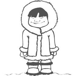 着色页: 爱斯基摩人 (家人和朋友) #191331 - 免费可打印着色页