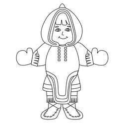 着色页: 爱斯基摩人 (家人和朋友) #191334 - 免费可打印着色页