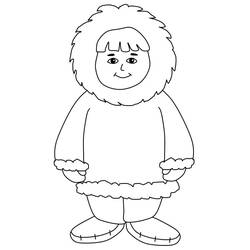 着色页: 爱斯基摩人 (家人和朋友) #191335 - 免费可打印着色页
