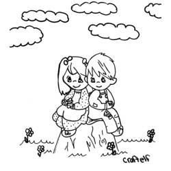 着色页: 小男孩 (家人和朋友) #97419 - 免费可打印着色页