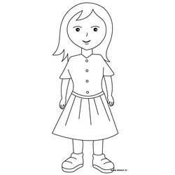 着色页: 小女孩 - 免费可打印着色页