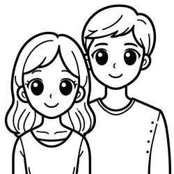 着色页: 妈妈和爸爸 (家人和朋友) #217756 - 免费可打印着色页