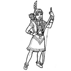 着色页: 美洲原住民 (家人和朋友) #148997 - 免费可打印着色页