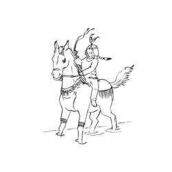着色页: 美洲原住民 (家人和朋友) #149001 - 免费可打印着色页