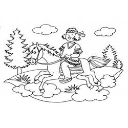 着色页: 美洲原住民 (家人和朋友) #181228 - 免费可打印着色页