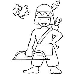 着色页: 美洲原住民 (家人和朋友) #181232 - 免费可打印着色页