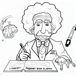 着色页: Einstein (名人) #190724 - 免费可打印着色页